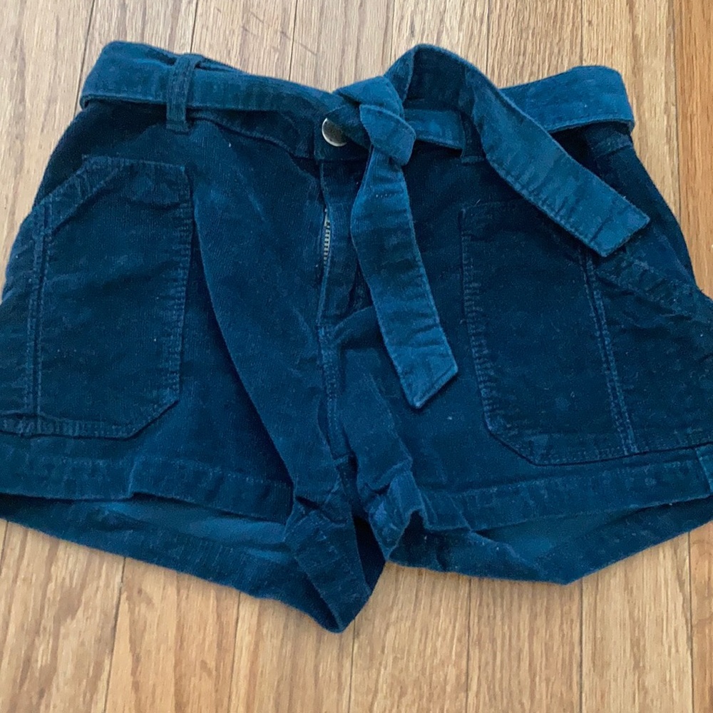 Zara kids velvet blue shorts